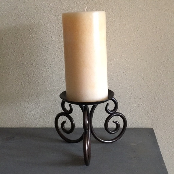 PartyLite Other - Partylite Curly Brown Metal Pillar Candle Holder
